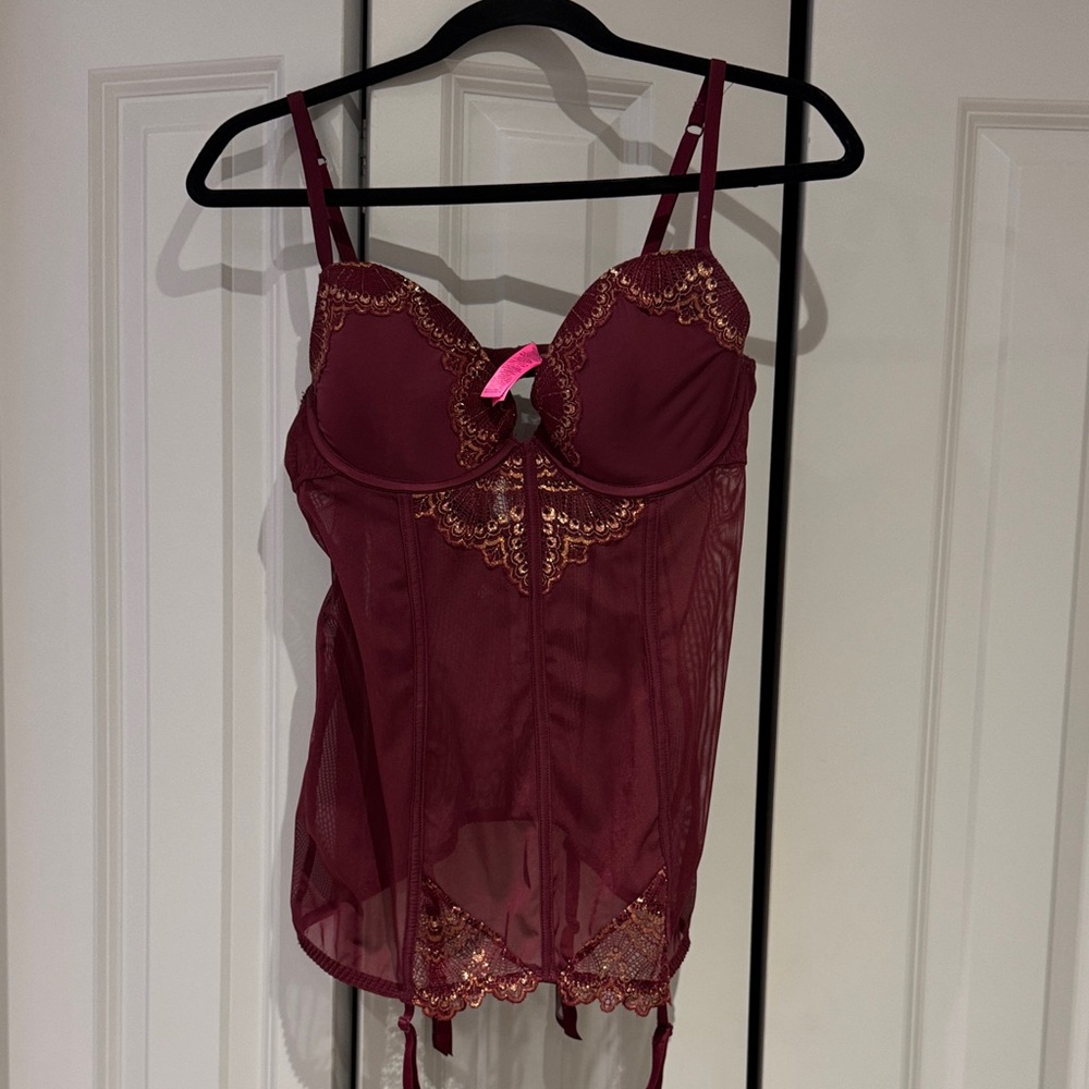 La SENZA Burgundy Lace Bustier